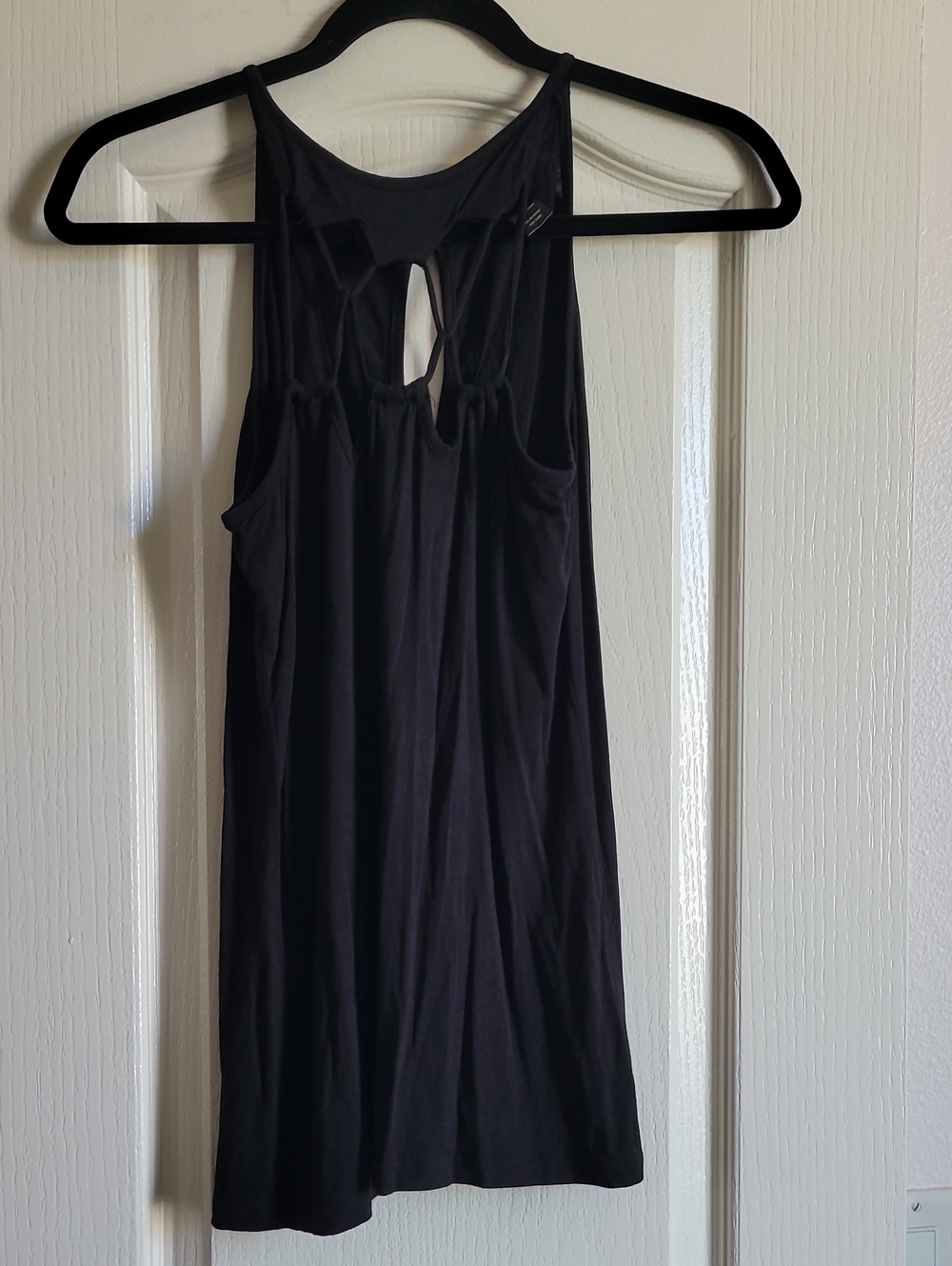 BKE RED- Black Sleeveless Tank with Cutout Back